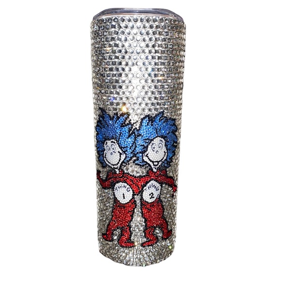 Cat in the hat bedazzled tumblers 20oz - Picture 3 of 4